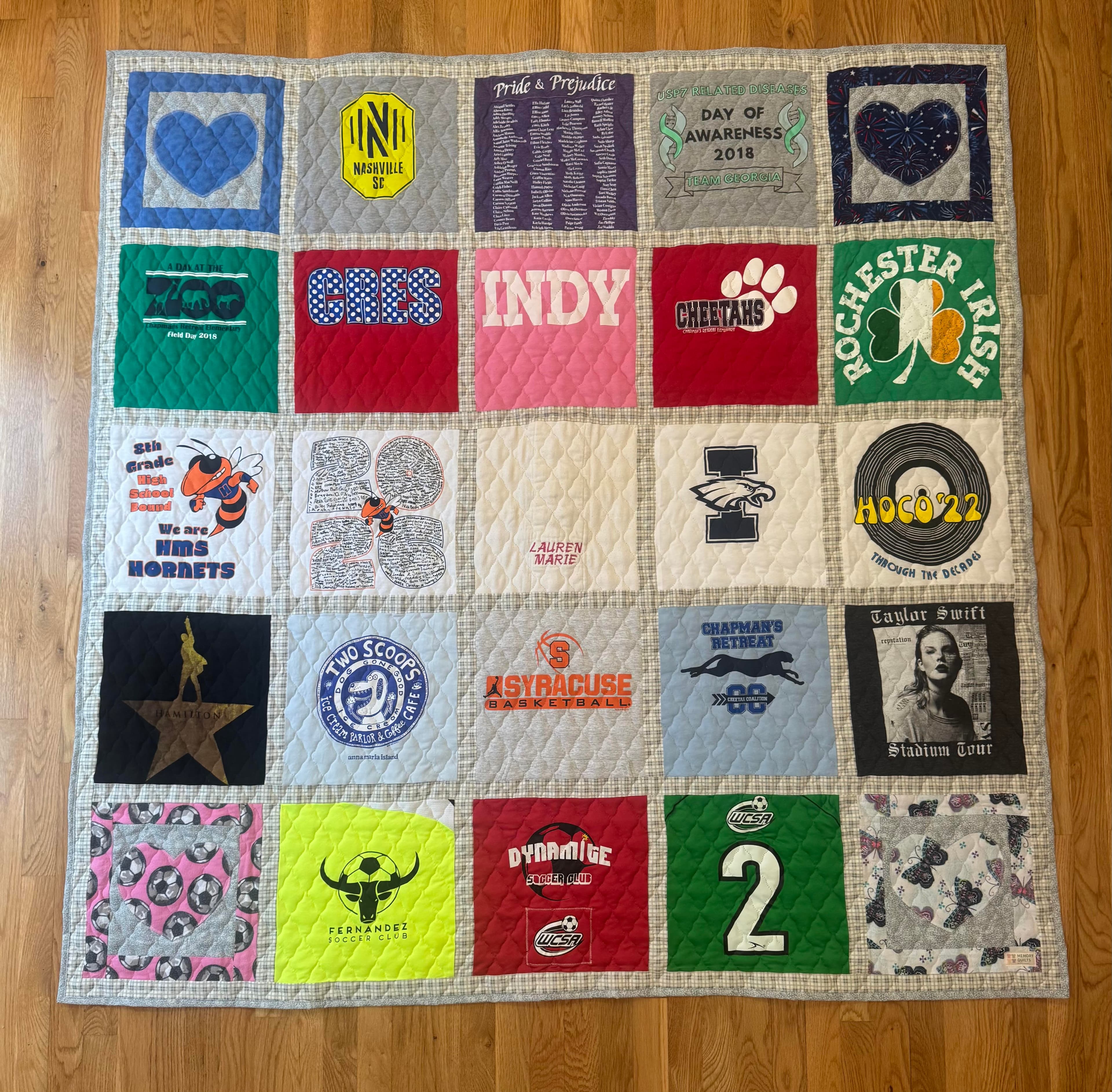 A finished memory quilt