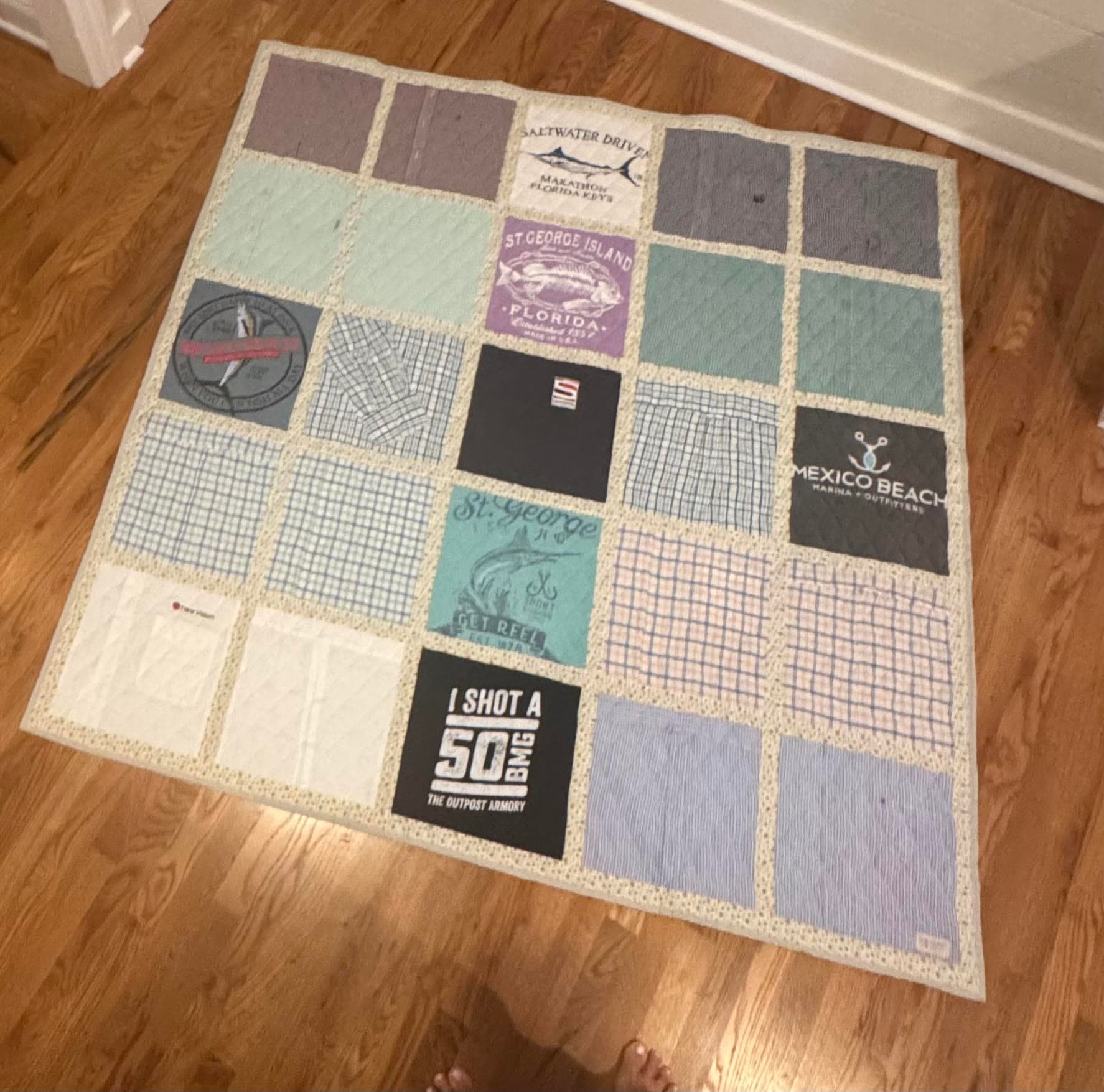 Single Frame quilt example — 5 × 5 — 25 Shirts